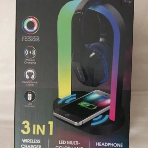 BYTECH 3-in-1 Wireless Charger Lamp & Headphone Stand