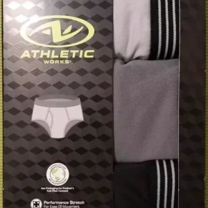Men's Athletic Works Performance Microfiber Briefs – 3-Pack, Size 3XL (48–50)