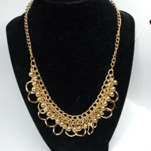 Gold Rings & Beads Chain Necklace