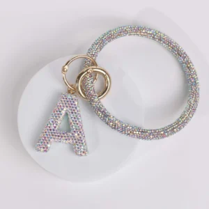 Fashion Wristlet Initial Keychain