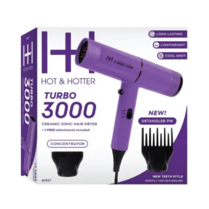 Hot & Hotter Ceramic Turbo 3000 Hair Dryer (PURPLE)