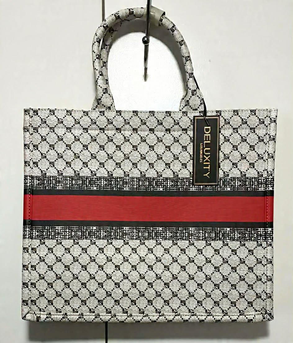 Deluxity Los Angeles Queen Bee Purse Bag Vegan Leather Red Stripe - Image 2