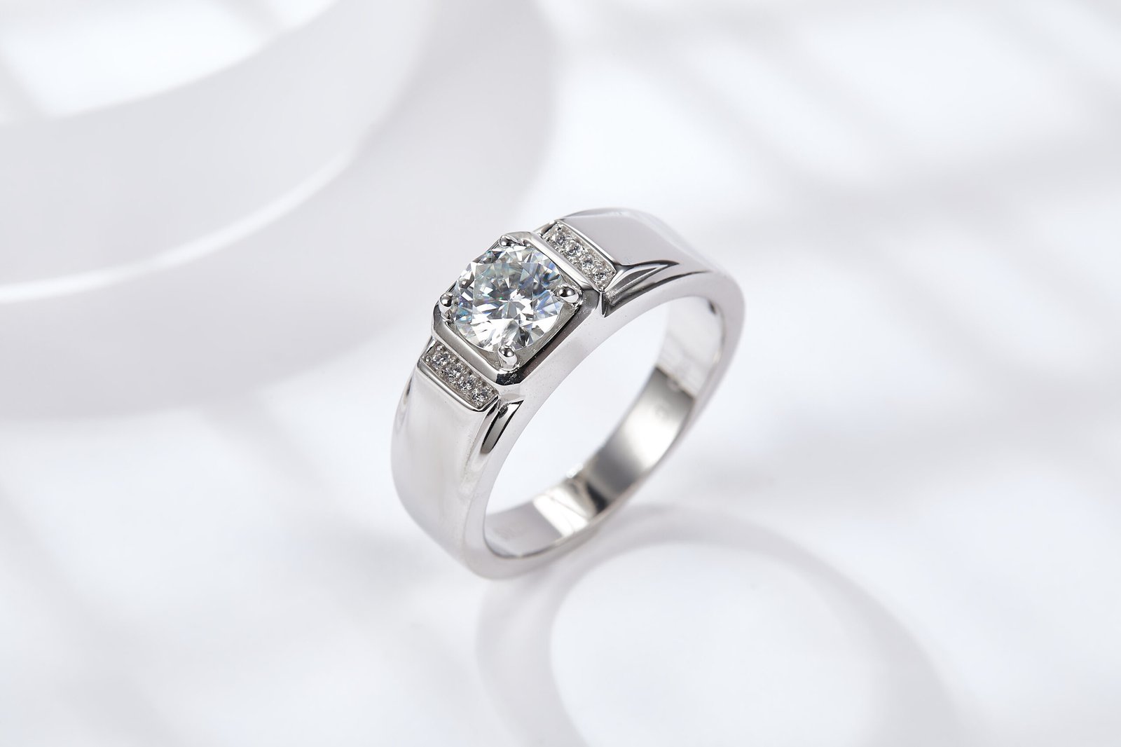 S925 Sterling Silver 1ct Moissanite Men's Ring - Image 5