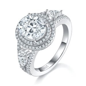 3 Carat Oval Moissanite Engagement Ring