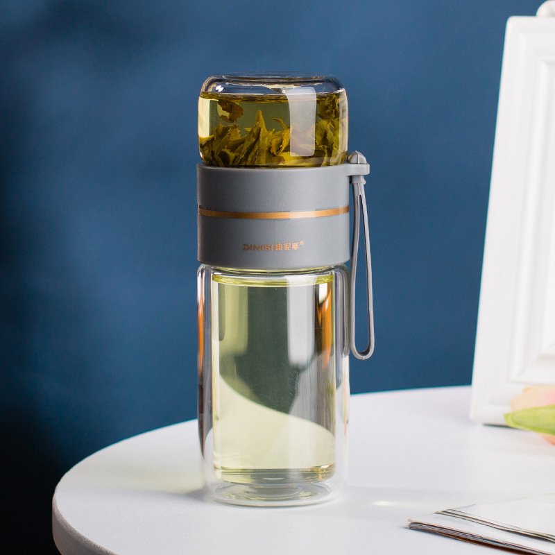 Glass Water Bottle With Tea Infuser Filter - Image 6