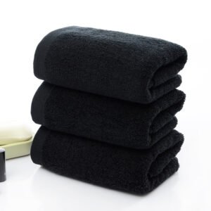 21strands Black Cotton Towels