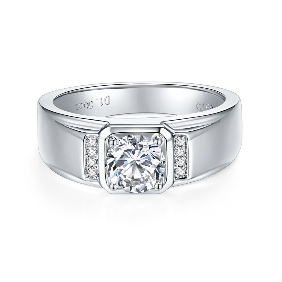 S925 Sterling Silver 1ct Moissanite Men's Ring - Image 3