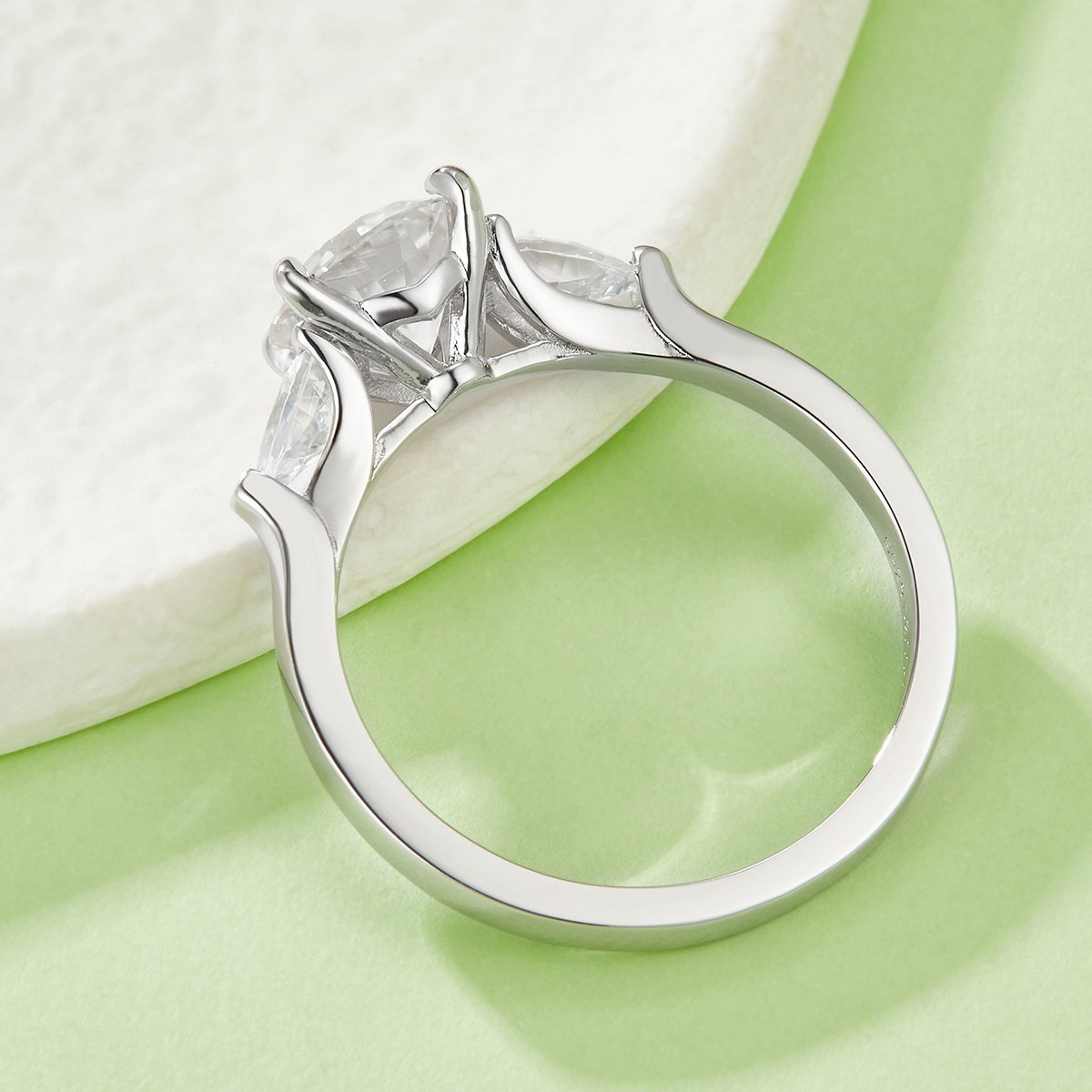 2 Carat Round Moissanite Engagement Ring - Image 3