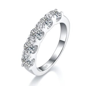 5-Stone Moissanite Wedding Band Ring