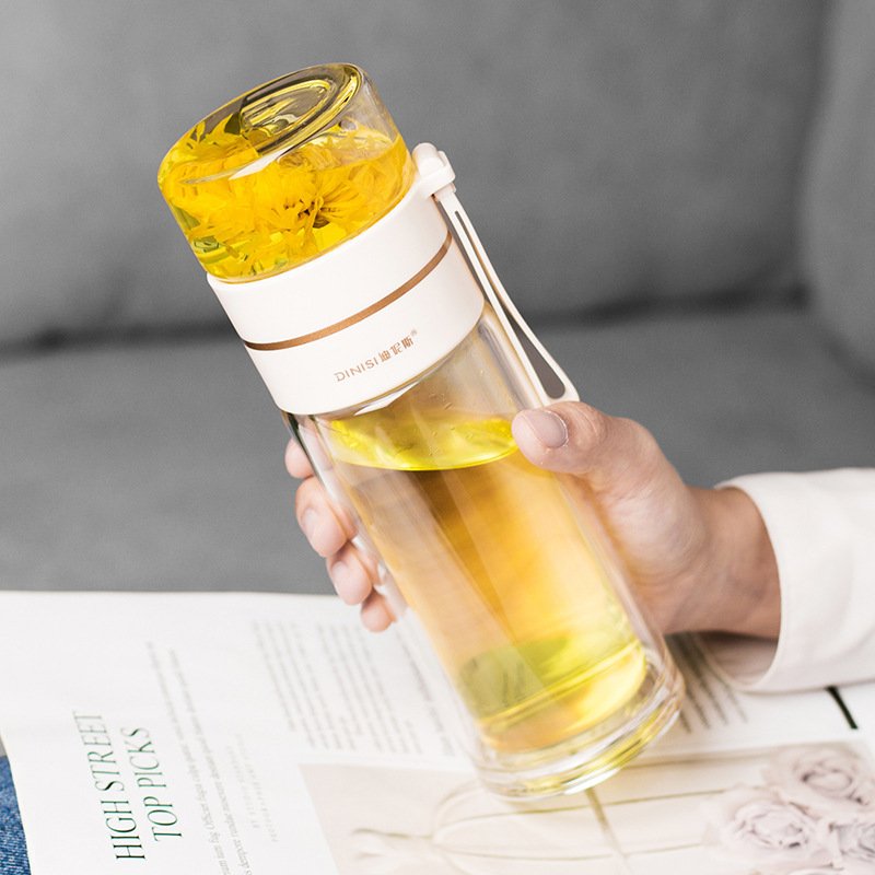 Glass Water Bottle With Tea Infuser Filter - Image 7