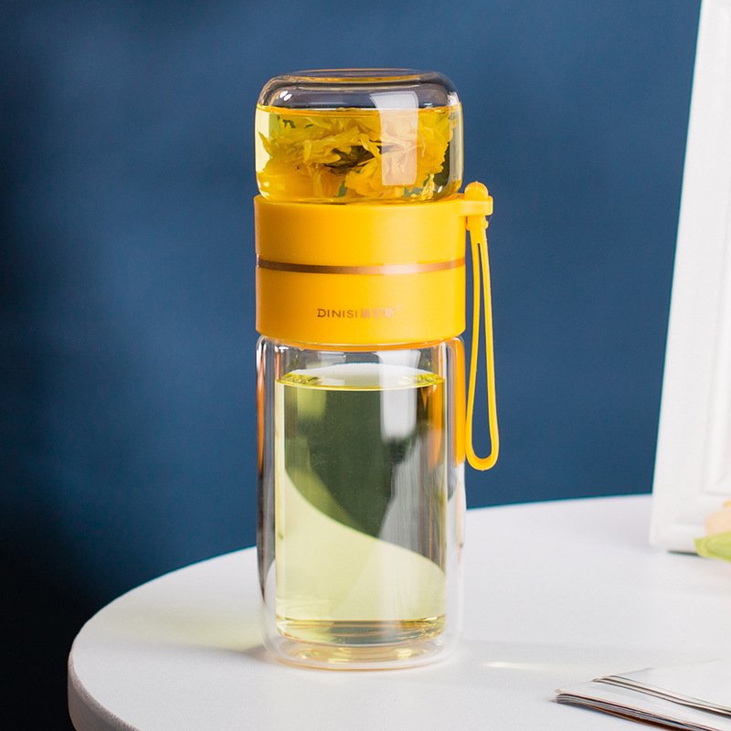 Glass Water Bottle With Tea Infuser Filter - Image 3