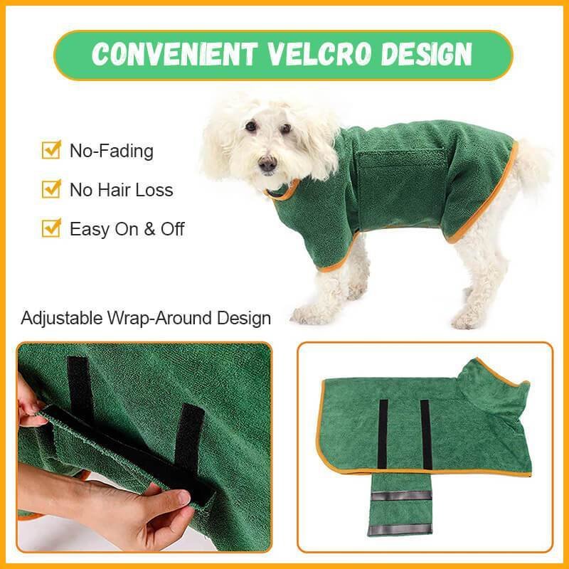 Absorbent Pet Bathrobe With Waist-wrapped Microfiber - Image 7