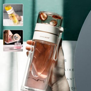 Glass Water Bottle With Tea Infuser Filter