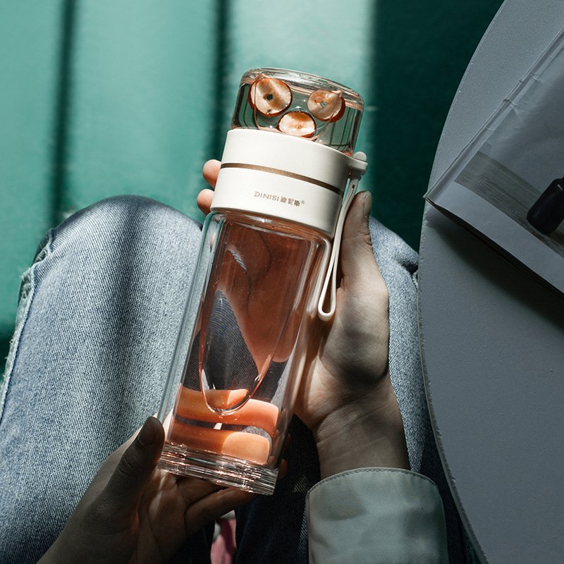 Glass Water Bottle With Tea Infuser Filter - Image 8