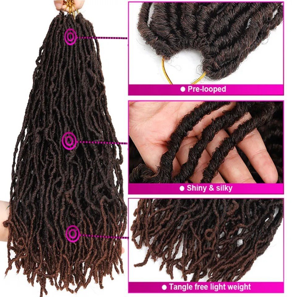 Earthworm Crochet Chemical Fiber Wig NuLocs Braiding Hair Dreadlocks - Image 8